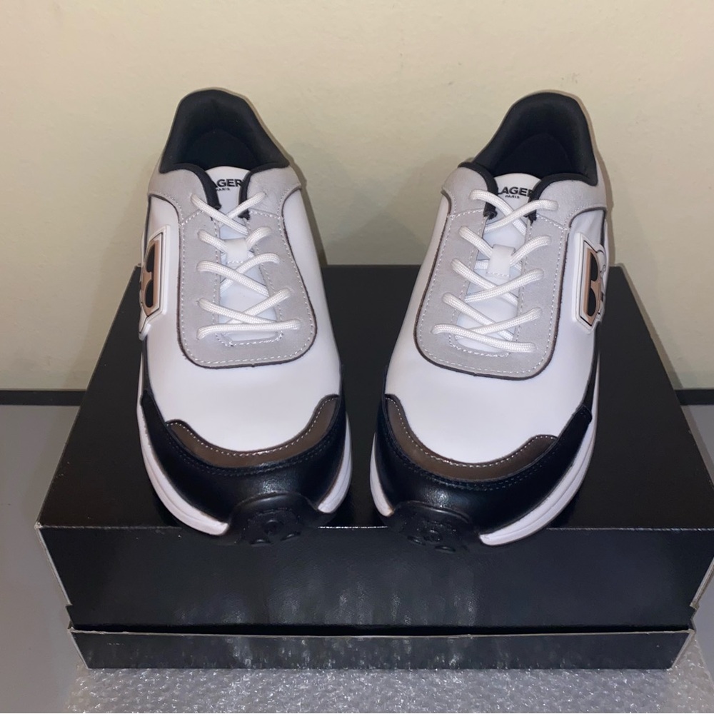 Karl Lagerfeld Coty Black & White Sneakers, Size 8 - Picture 1 of 9